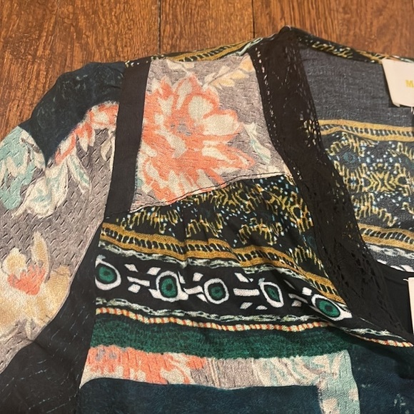 Maeve Anthropologie Peasant Patchwork Mixed Pattern Lace Detail Dress Size Small - Picture 5 of 8